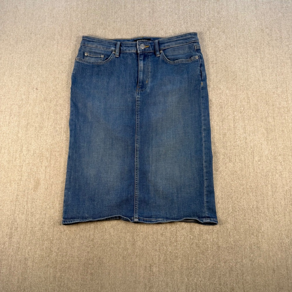 Lauren Ralph Lauren Denim Skirt Womens 6 Blue Pencil Knee Length Stretch